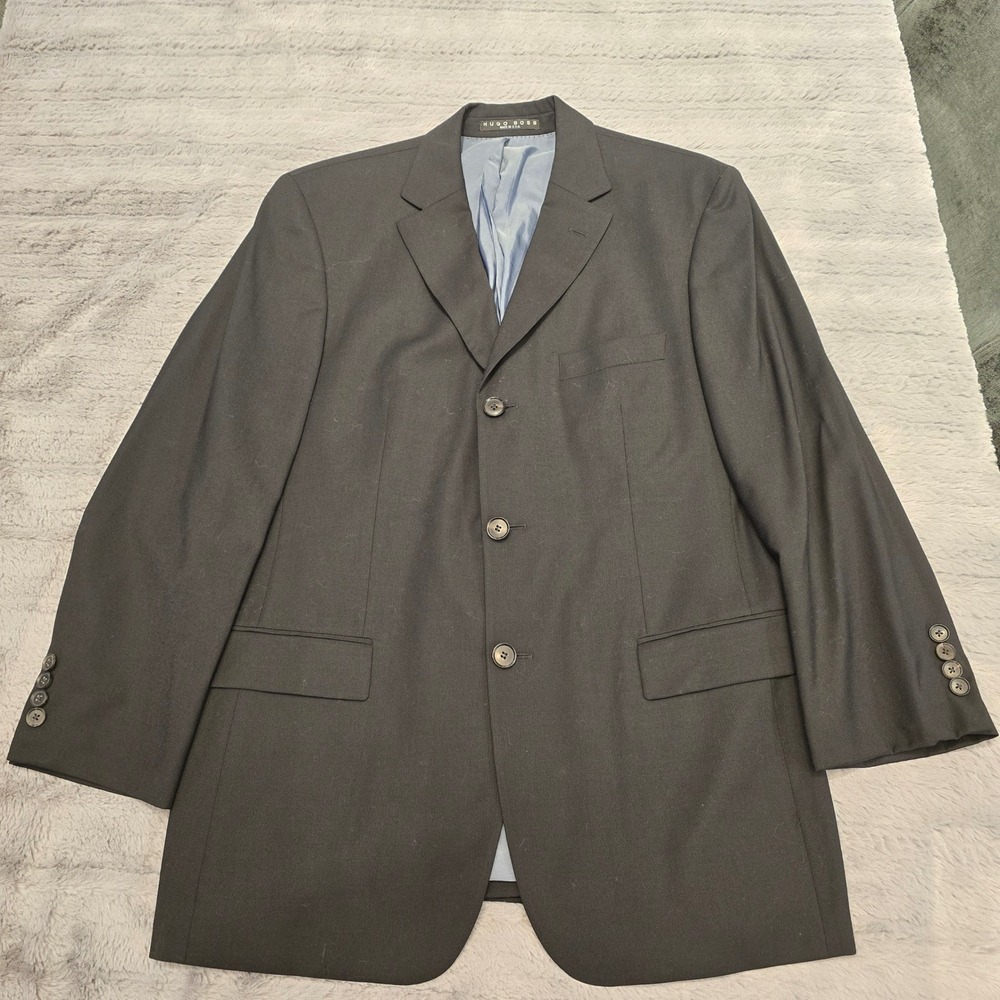 Hugo Boss Rossellini Movie U Mens 40S Black Virgin Wool 3 Button‎ Blazer USA